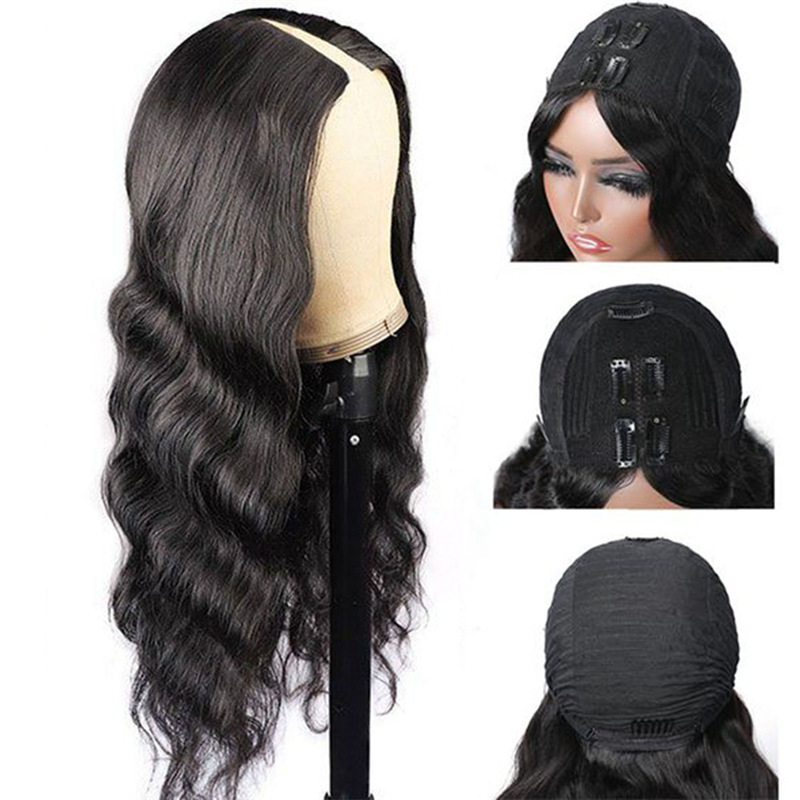 Virgin Human Hair Body Wave V Part Wigs - 图片 3
